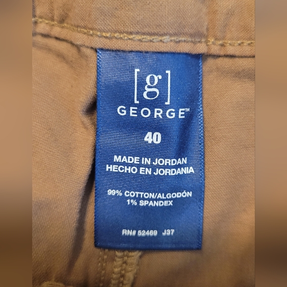 GEORGE Oxford Brown Flat Front Casual Short - Picture 3 of 4